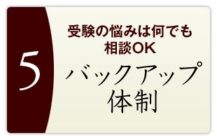 受験の悩みは何でも相談OK。バックアップ体制
