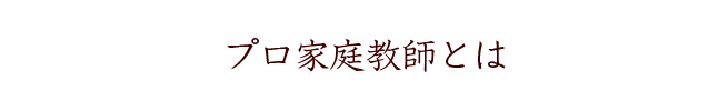 プロ家庭教師とは