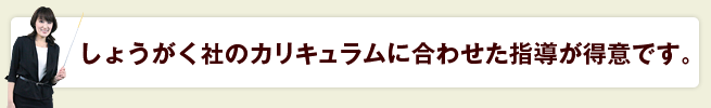 しょうがく社のカリキュラム<br>に合わせた指導が得意です