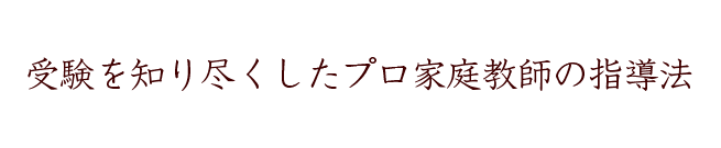 受験を知り尽くしたプロ教師ならではの指導法。