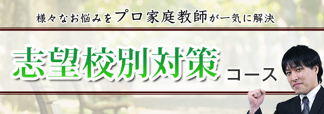 様々なお悩みをプロ家庭教師が一気に解決　志望校別対策コース